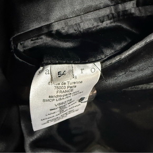 Sandro Dark Gray Patterned Wool Blazer - Picture 8 of 9